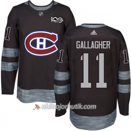 Män Ishockey Montreal Canadiens Tröja Brendan Gallagher 11 1917-2017 100th Anniversary Adidas Svart Authentic